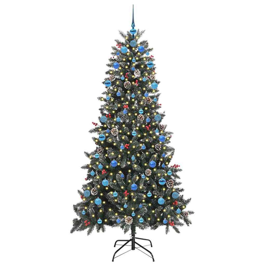 Kunstkerstboom met 300 LED Groen 210 cm PVC en Plastic en Staal