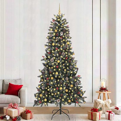 Kunstkerstboom met 300 LED Groen 240 cm PVC en Plastic en Staal