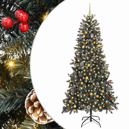 Kunstkerstboom met 300 LED Groen 240 cm PVC en Plastic en Staal