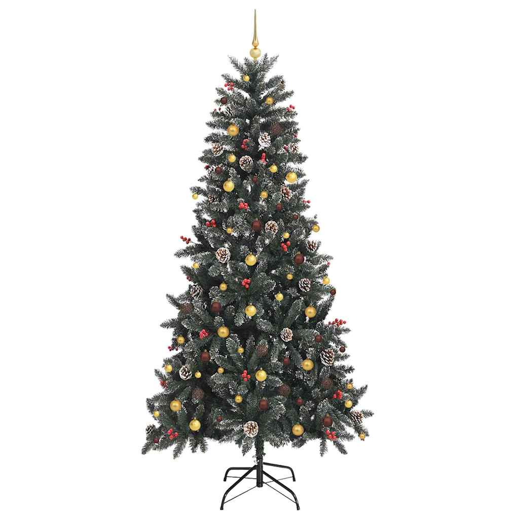 Kunstkerstboom met 300 LED Groen 240 cm PVC en Plastic en Staal