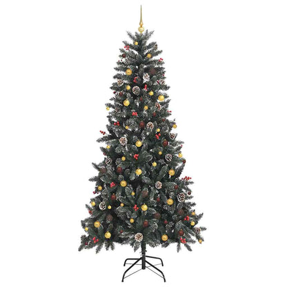 Kunstkerstboom met 300 LED Groen 240 cm PVC en Plastic en Staal