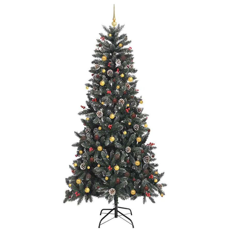 Kunstkerstboom met 300 LED Groen 240 cm PVC en Plastic en Staal