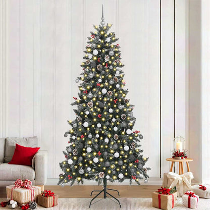 Kunstkerstboom met 300 LED Groen 240 cm PVC en Plastic en Staal