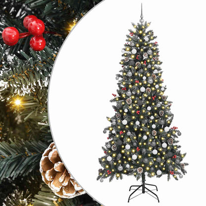 Kunstkerstboom met 300 LED Groen 240 cm PVC en Plastic en Staal
