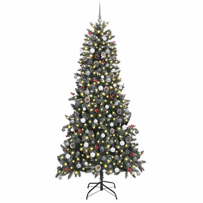 Kunstkerstboom met 300 LED Groen 240 cm PVC en Plastic en Staal