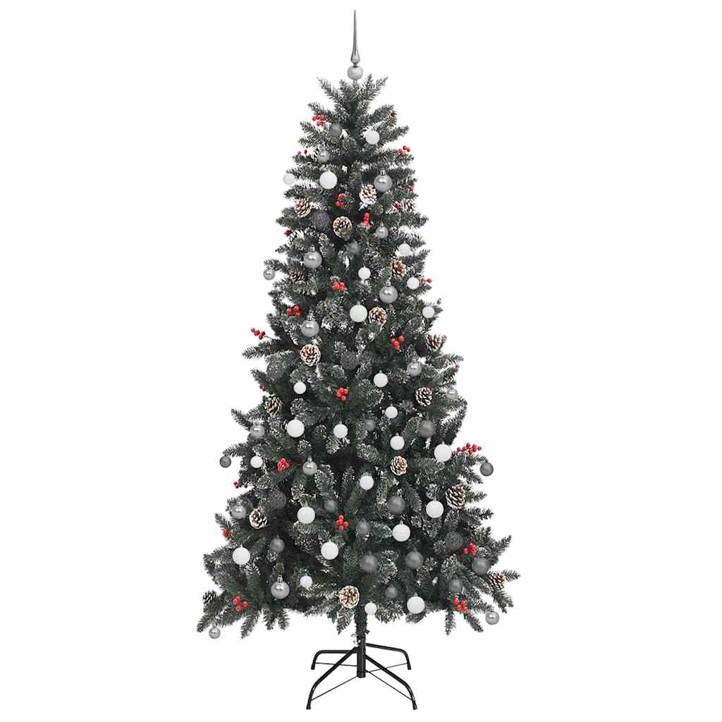 Kunstkerstboom met 300 LED Groen 240 cm PVC en Plastic en Staal