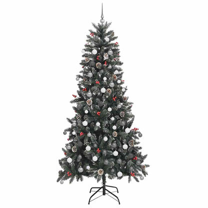 Kunstkerstboom met 300 LED Groen 240 cm PVC en Plastic en Staal