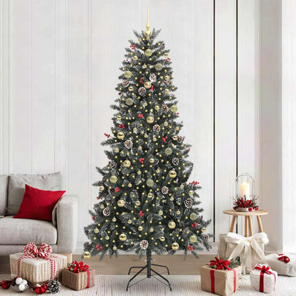 Kunstkerstboom met 300 LED Groen 240 cm PVC en Plastic en Staal