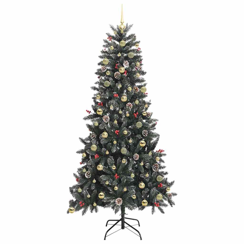 Kunstkerstboom met 300 LED Groen 240 cm PVC en Plastic en Staal
