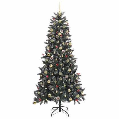 Kunstkerstboom met 300 LED Groen 240 cm PVC en Plastic en Staal