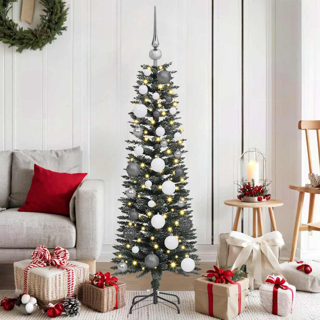 Kunstkerstboom with Decorative String Lights Groen 120 cm PVC