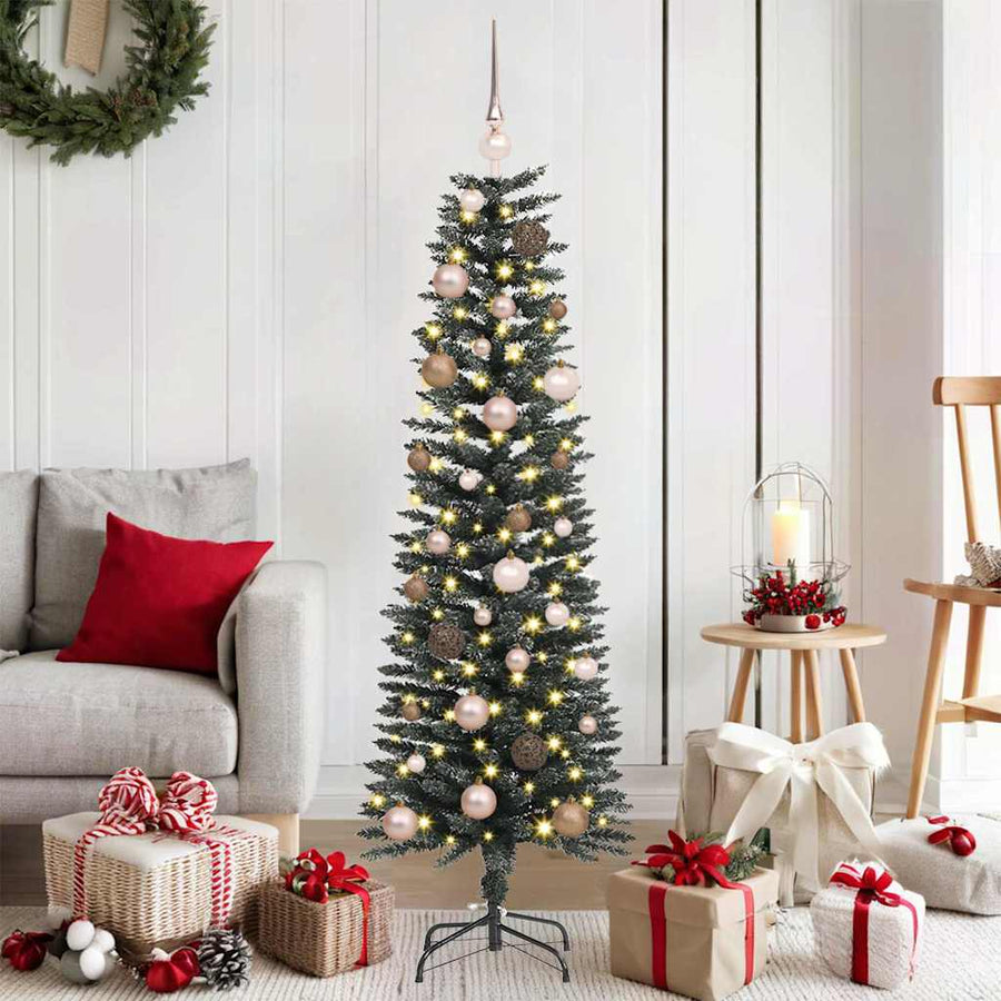 Kunstkerstboom met 150 LED Groen 150 cm PVC en Plastic en Staal