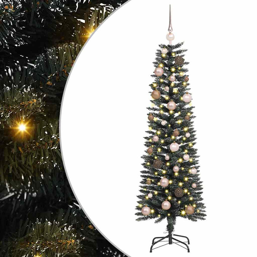 Kunstkerstboom met 150 LED Groen 150 cm PVC en Plastic en Staal