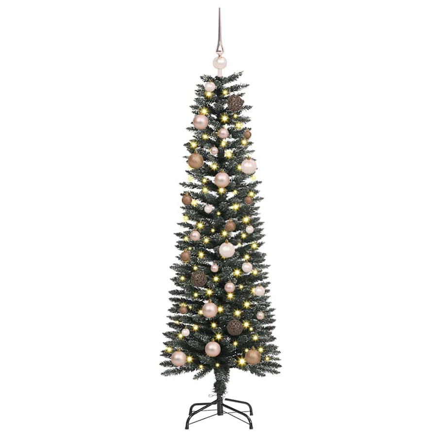 Kunstkerstboom met 150 LED Groen 150 cm PVC en Plastic en Staal