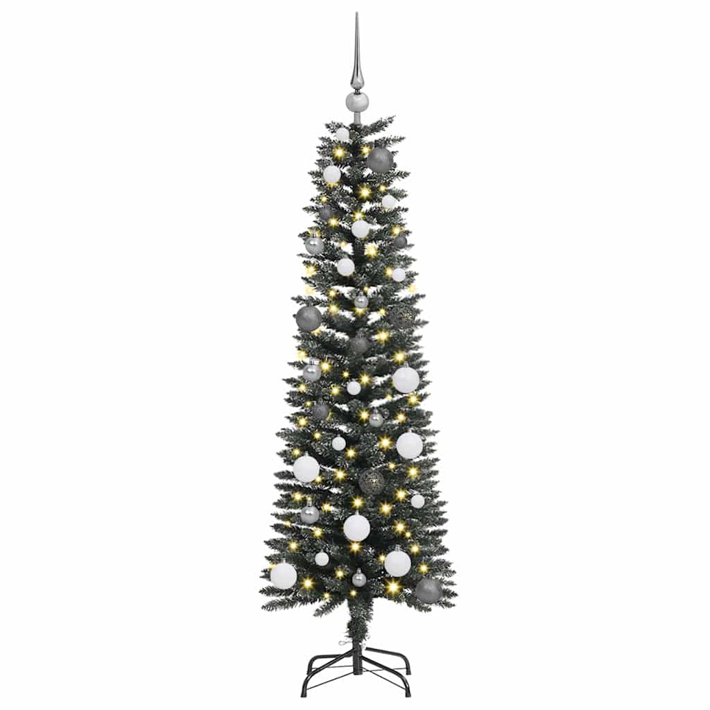 Kunstkerstboom with Decorative String Lights Groen 150 cm PVC