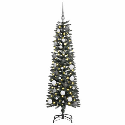 Kunstkerstboom with Decorative String Lights Groen 150 cm PVC