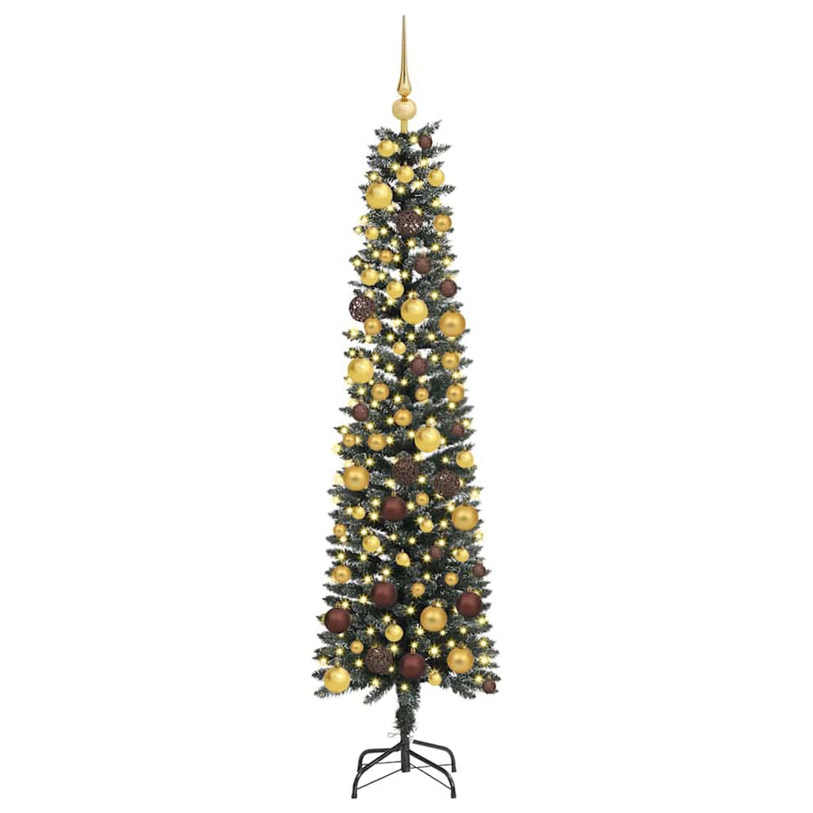 Kunstkerstboom met 300 LED Groen 180 cm PVC en Plastic en Staal