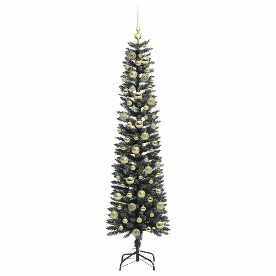 Kunstkerstboom Met 300 Led Groen Pvc En Plastic En Staal 180 cm met LED's &gouden ballen