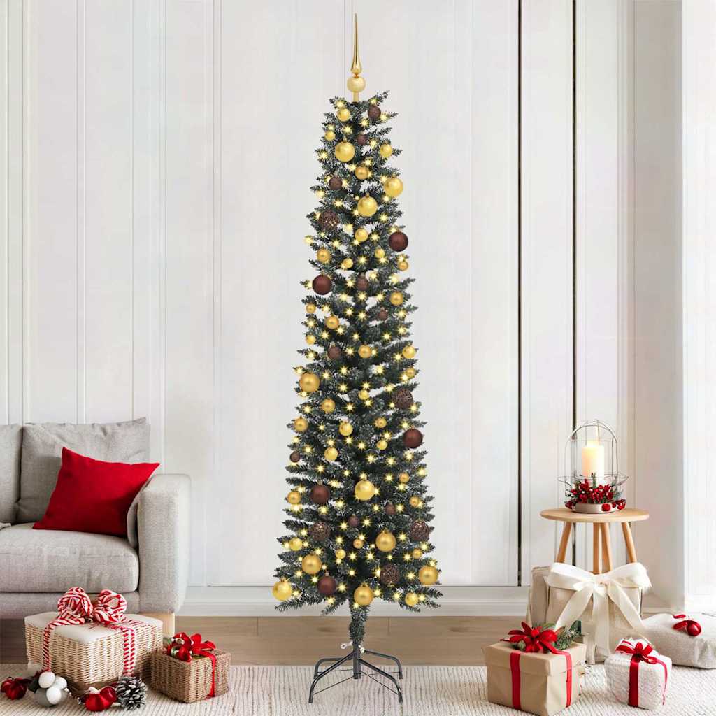 Kunstkerstboom Groen 58 x 58 x 210 cm PVC en Plastic en Staal