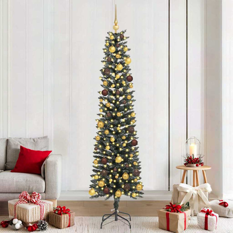 Kunstkerstboom Groen 58 x 58 x 210 cm PVC en Plastic en Staal