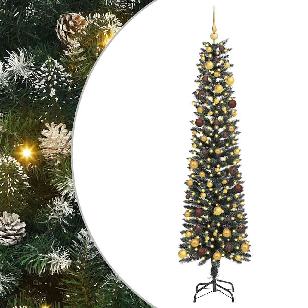 Kunstkerstboom Groen 58 x 58 x 210 cm PVC en Plastic en Staal