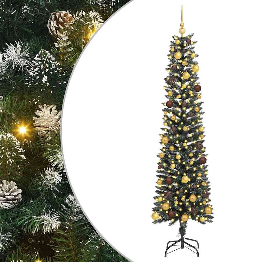 Kunstkerstboom Groen 58 x 58 x 210 cm PVC en Plastic en Staal