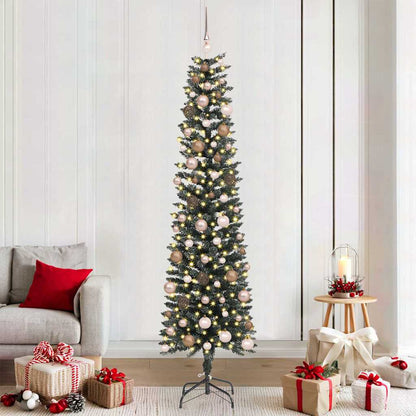 Kunstkerstboom met 300 LED Groen 210 cm PVC en Plastic en Staal