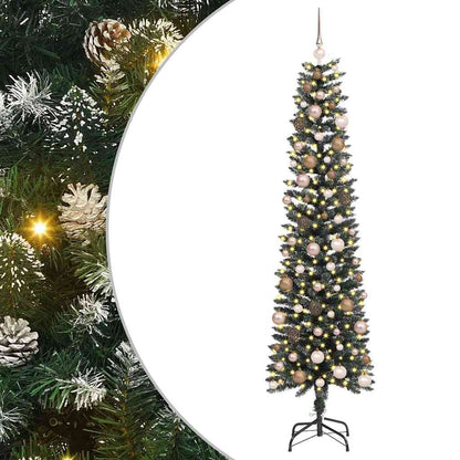 Kunstkerstboom met 300 LED Groen 210 cm PVC en Plastic en Staal