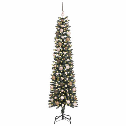 Kunstkerstboom met 300 LED Groen 210 cm PVC en Plastic en Staal