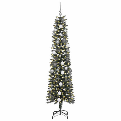 Kunstkerstboom met LED -striplichten Groen 210cm PVC
