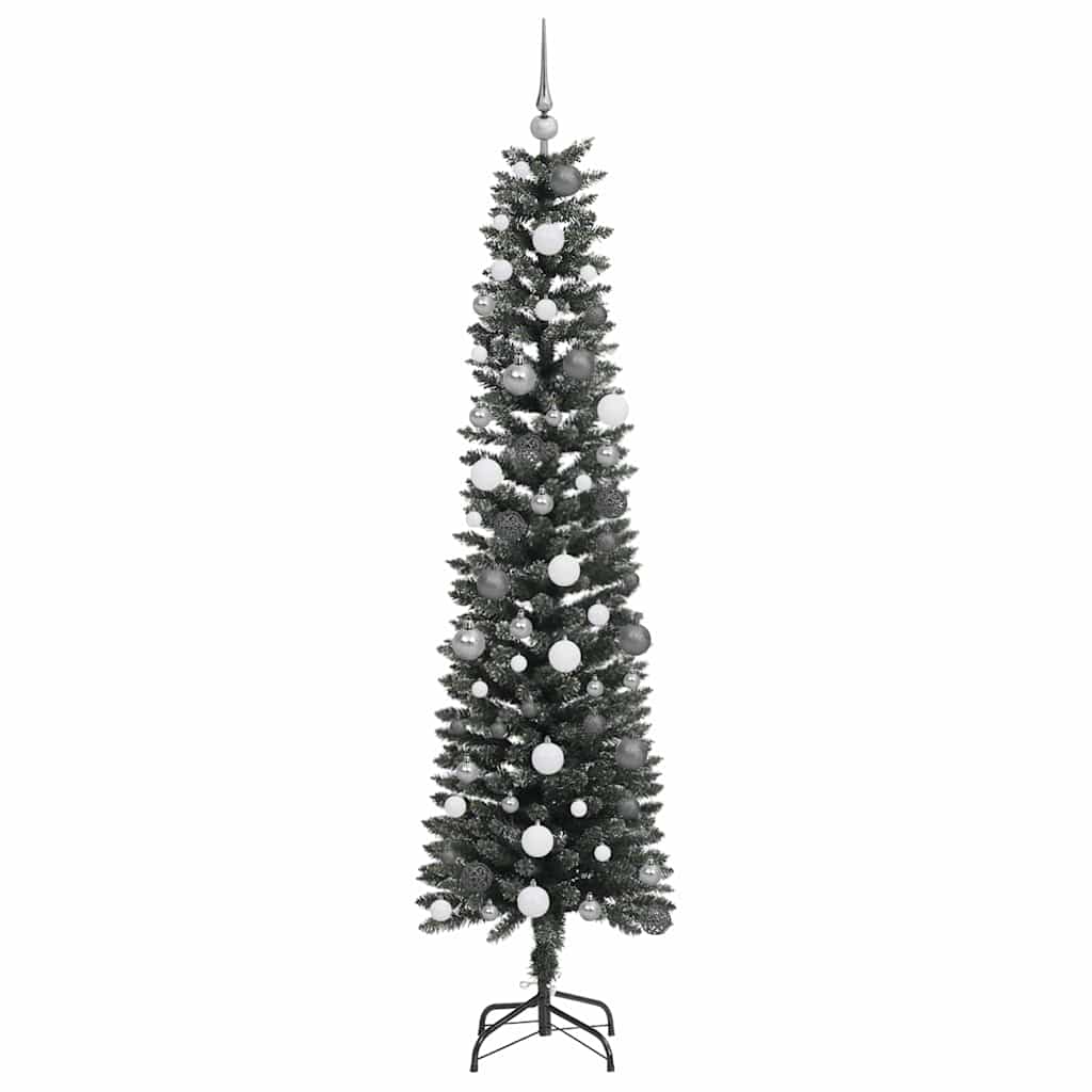 Kunstkerstboom met LED -striplichten Groen 210cm PVC