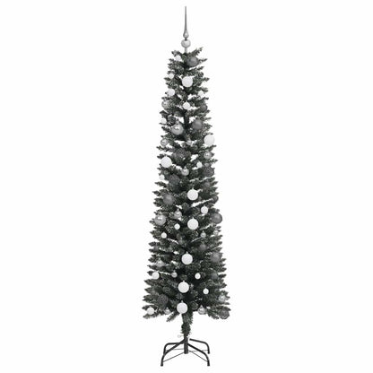 Kunstkerstboom met LED -striplichten Groen 210cm PVC
