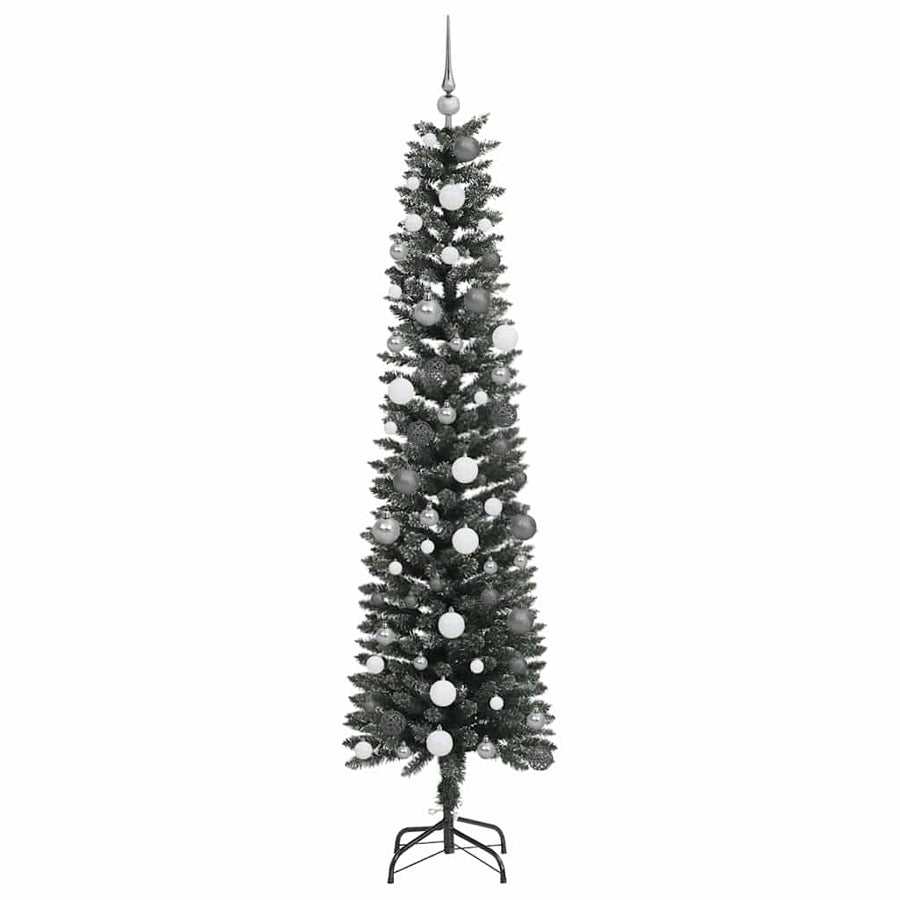 Kunstkerstboom met LED -striplichten Groen 210cm PVC
