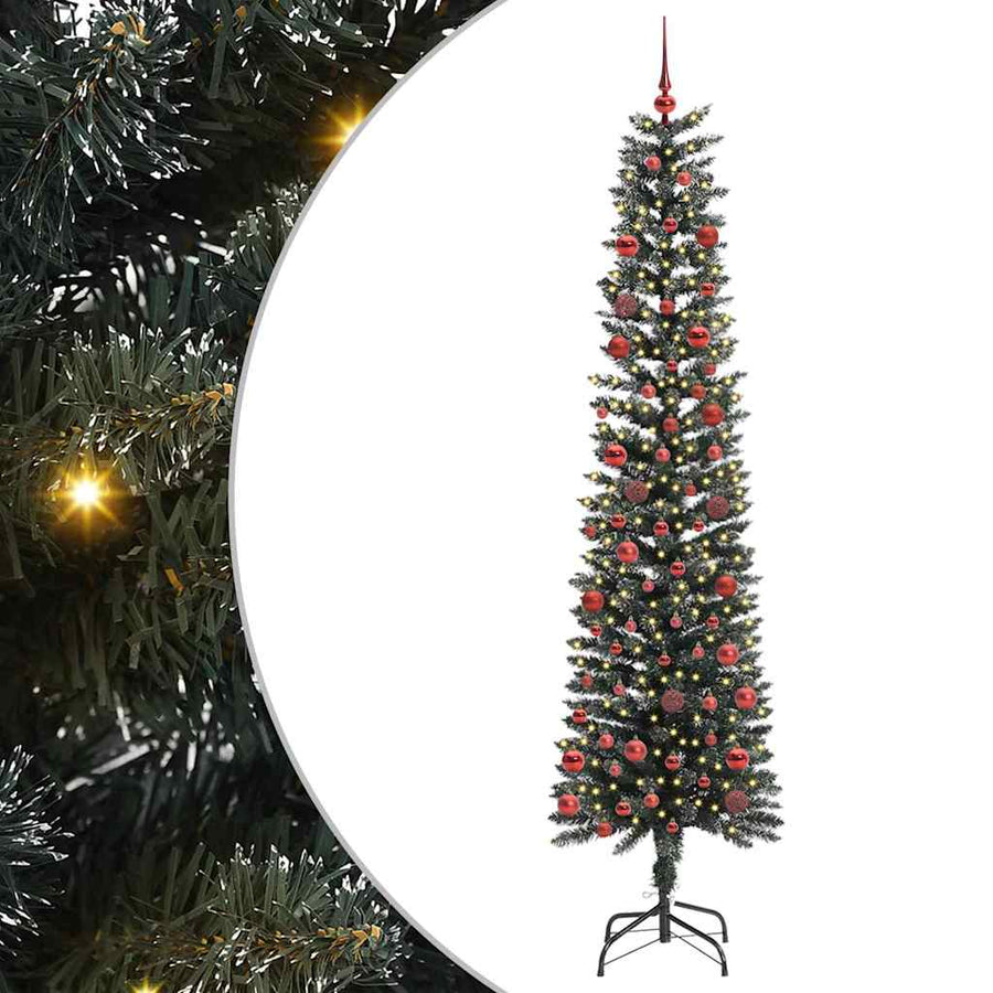 Kunstkerstboom Groen 58 x 58 x 210 cm PVC en Plastic en Staal