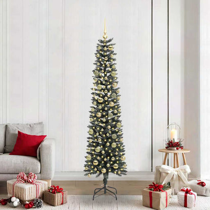 Kunstkerstboom met 300 LED Groen 210 cm PVC en Plastic en Staal