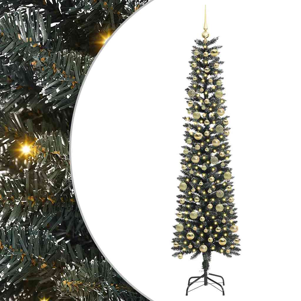 Kunstkerstboom met 300 LED Groen 210 cm PVC en Plastic en Staal