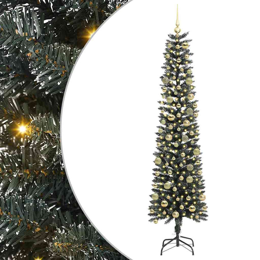 Kunstkerstboom met 300 LED Groen 210 cm PVC en Plastic en Staal