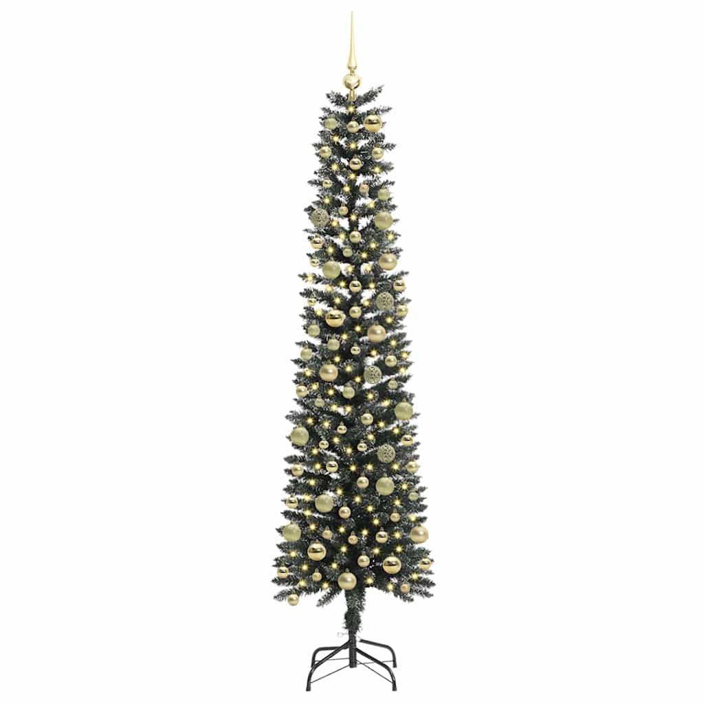 Kunstkerstboom met 300 LED Groen 210 cm PVC en Plastic en Staal