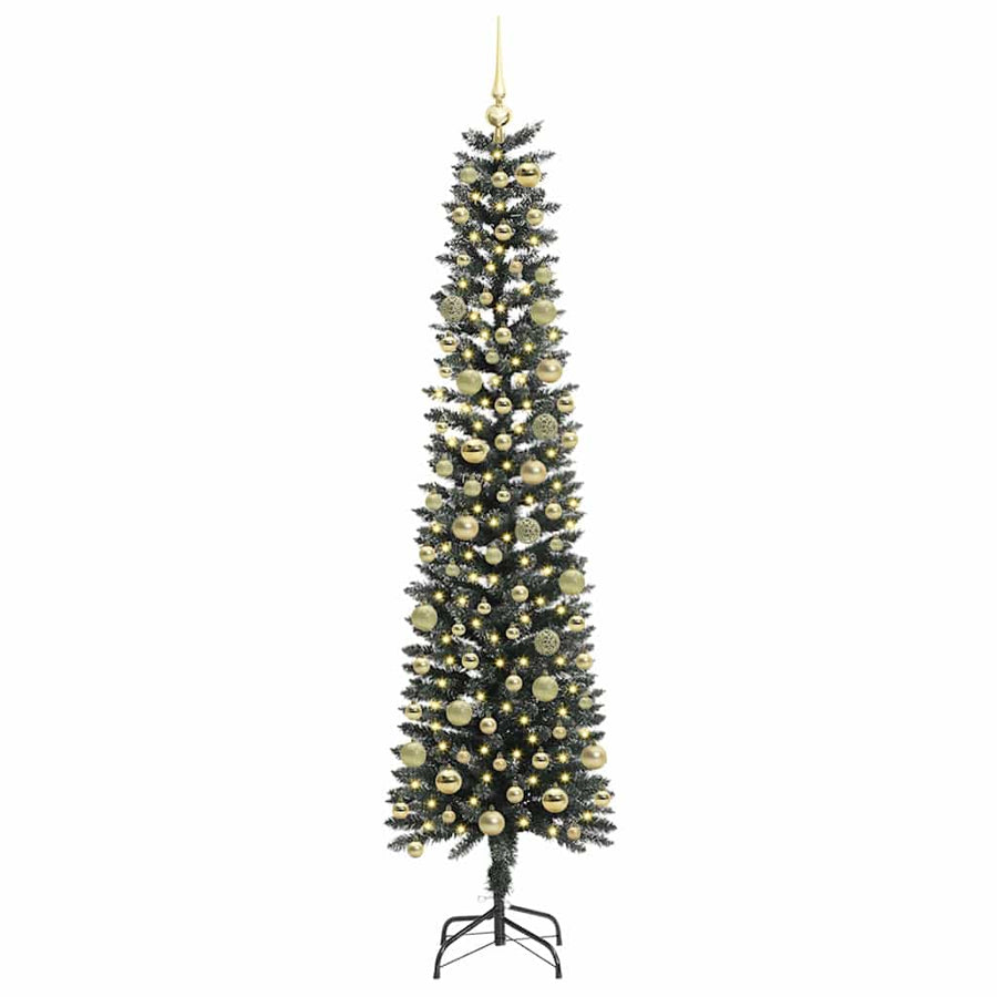 Kunstkerstboom met 300 LED Groen 210 cm PVC en Plastic en Staal
