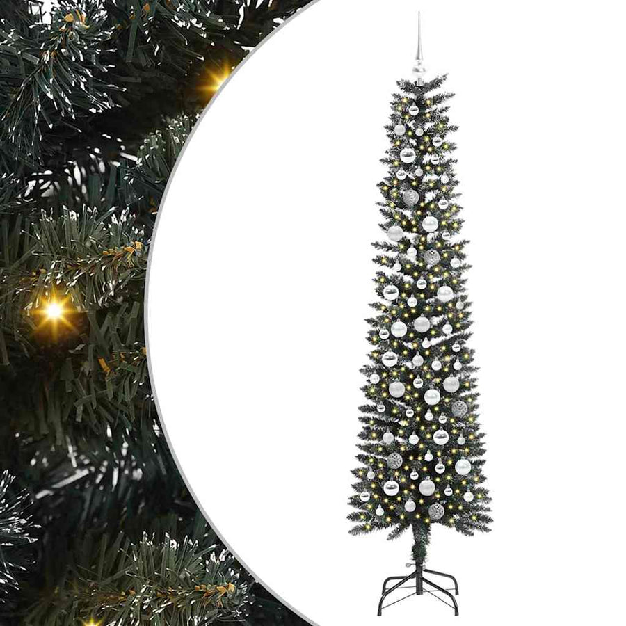 Kunstkerstboom met 300 LED Groen 210 cm PVC en Plastic en Staal