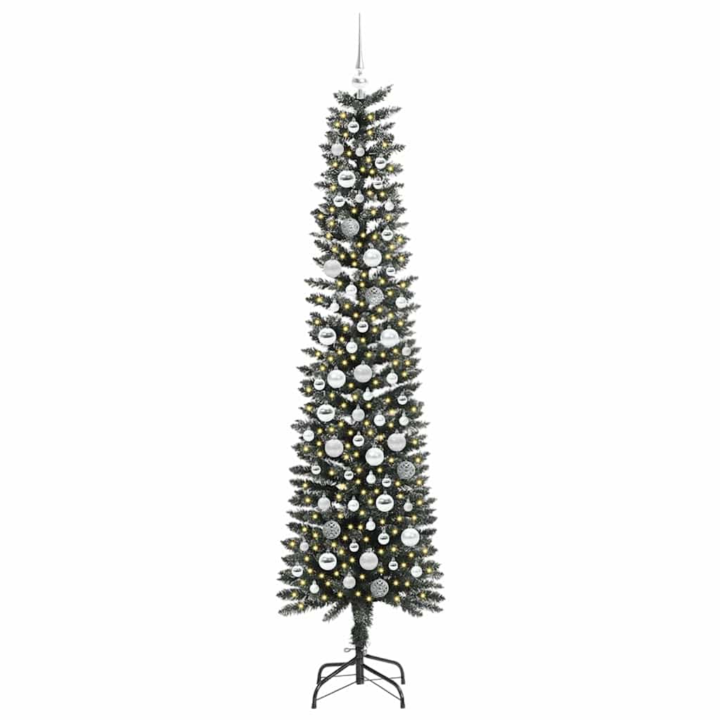 Kunstkerstboom met 300 LED Groen 210 cm PVC en Plastic en Staal