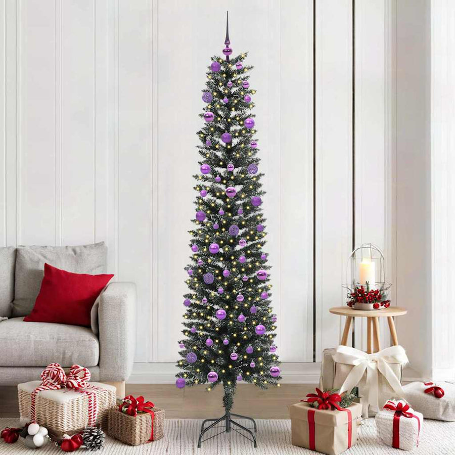 Kunstkerstboom Groen 58 x 58 x 210 cm PVC en Plastic en Staal