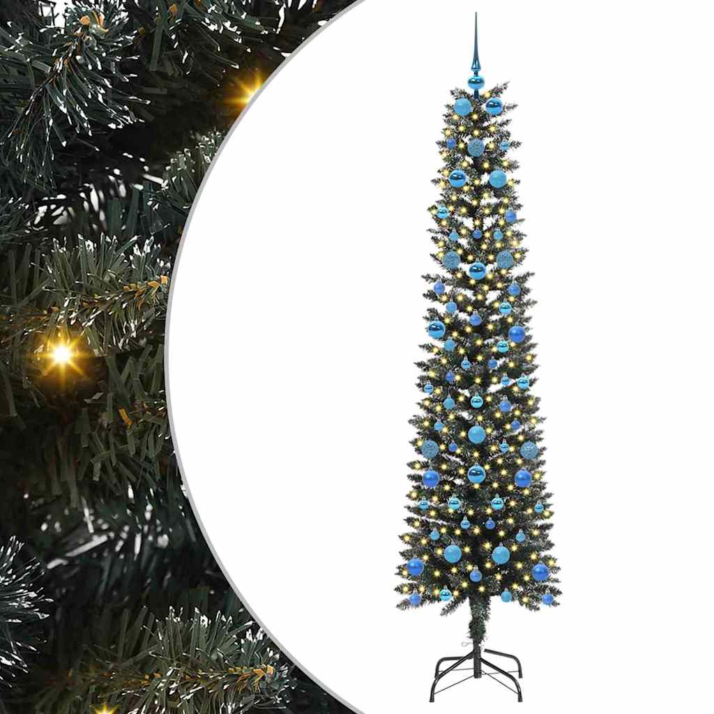 Kunstkerstboom Groen 58 x 58 x 210 cm PVC en Plastic en Staal