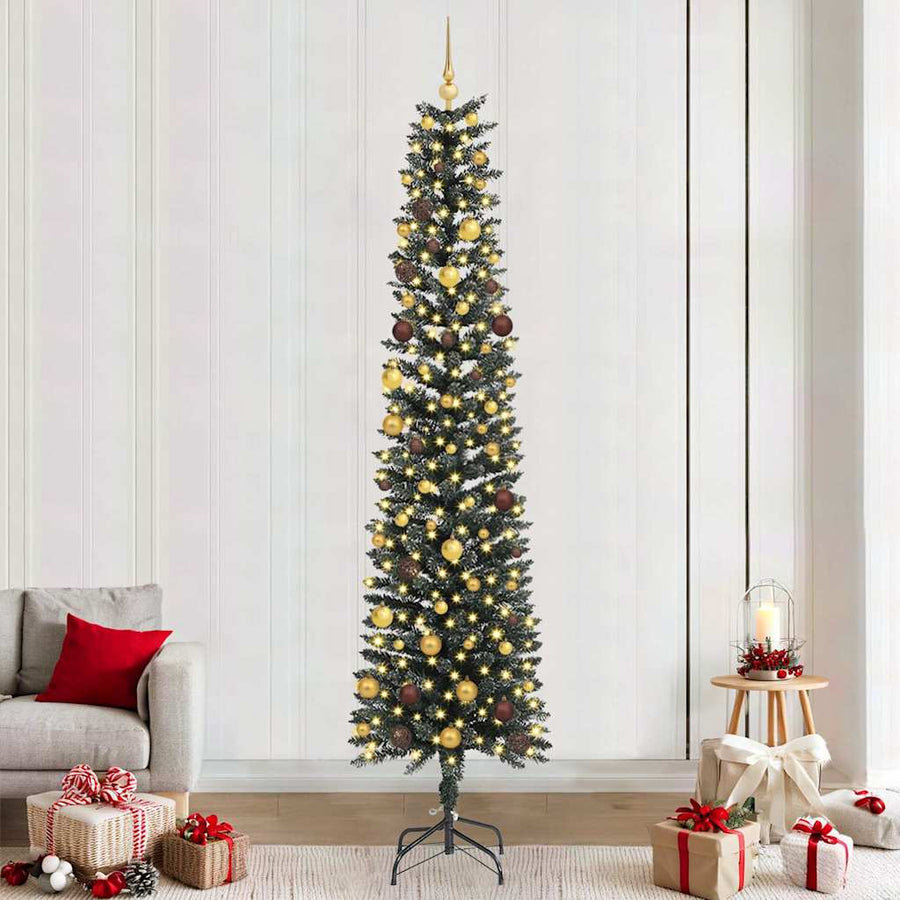 Kunstkerstboom met 300 LED Groen 240 cm PVC en Plastic en Staal