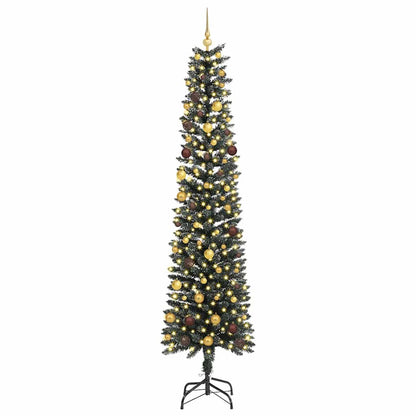 Kunstkerstboom met 300 LED Groen 240 cm PVC en Plastic en Staal