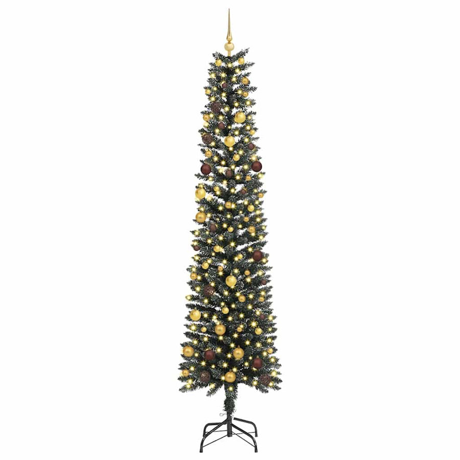 Kunstkerstboom met 300 LED Groen 240 cm PVC en Plastic en Staal