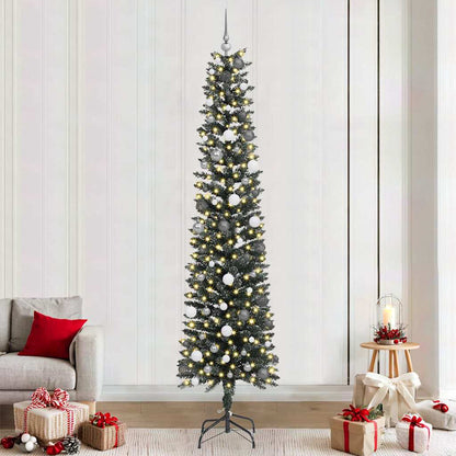 Kunstkerstboom met 300 LED Groen 240 cm PVC en Plastic en Staal