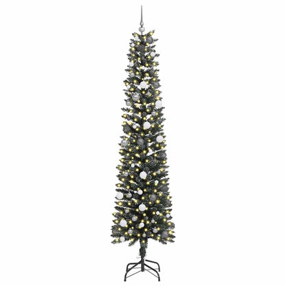 Kunstkerstboom met 300 LED Groen 240 cm PVC en Plastic en Staal