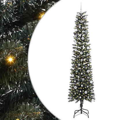 Kunstkerstboom met 300 LED Groen 240 cm PVC en Plastic en Staal