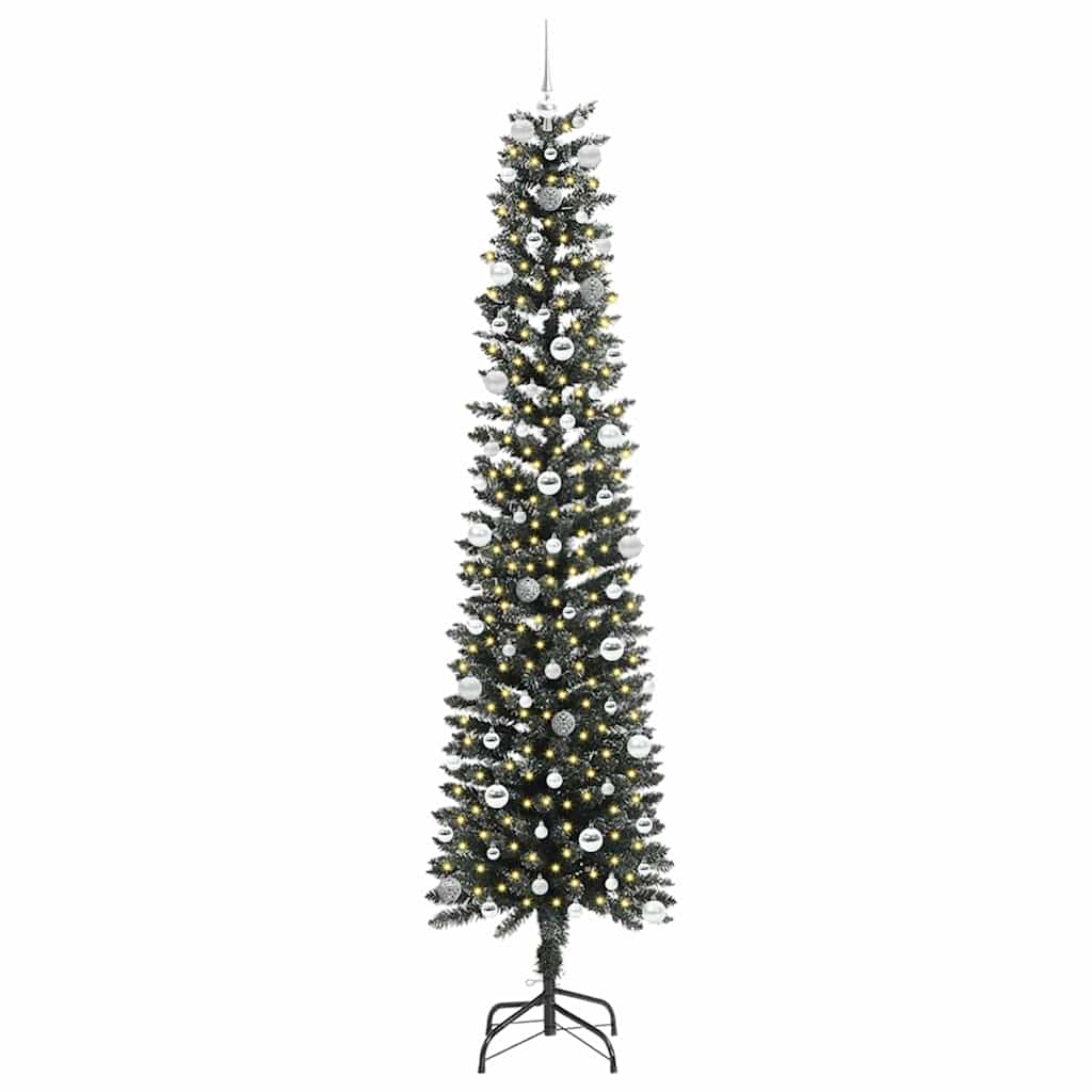 Kunstkerstboom met 300 LED Groen 240 cm PVC en Plastic en Staal